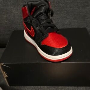 Jordan Black and Red Leather Sneakers